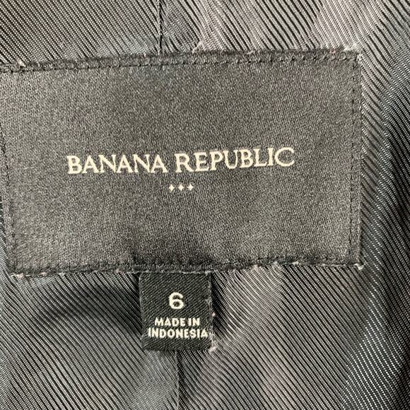 Banana Republic Size 6 Women's One Button Corduroy Blazer Jacket Black Business - Picture 11 of 12